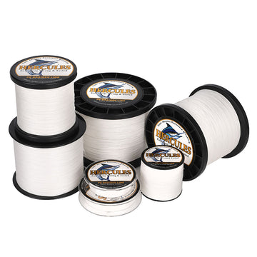HERCULES 1000M 1094Yds White 10lb-420lb PE Braid Fishing Line 12 Strands HERCULES